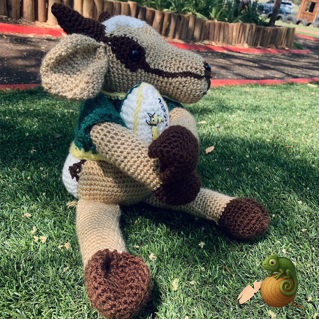 Springbok Rugby Plushie – Handmade Crochet Toy (Supporter Gift)