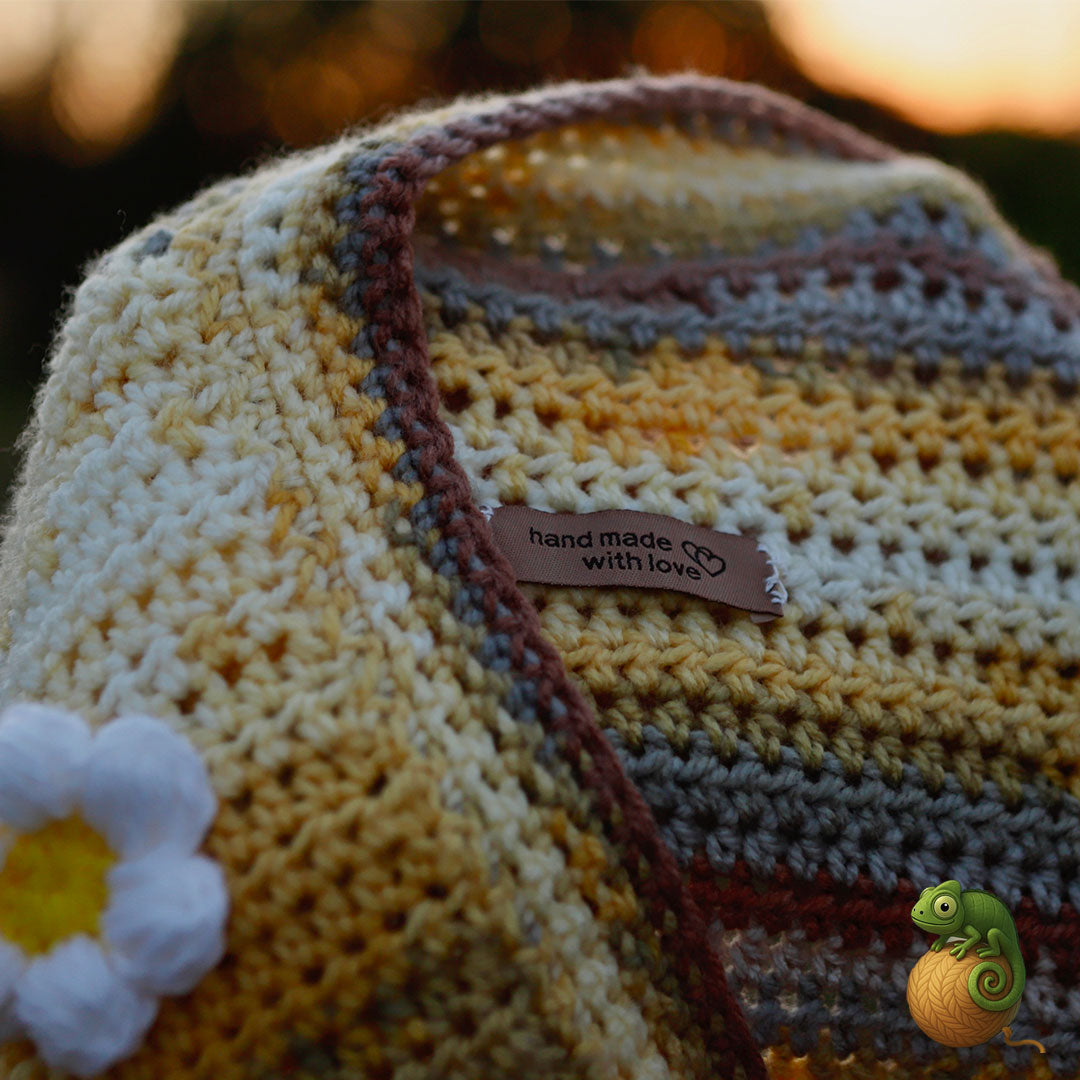 Yellow Crochet Jersey – Handmade Button-Up in Acrylic Wool