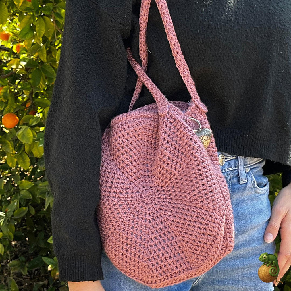 Purple Crocheted Handbag | Handmade Crossbody Bag - ChameleonCrotchet