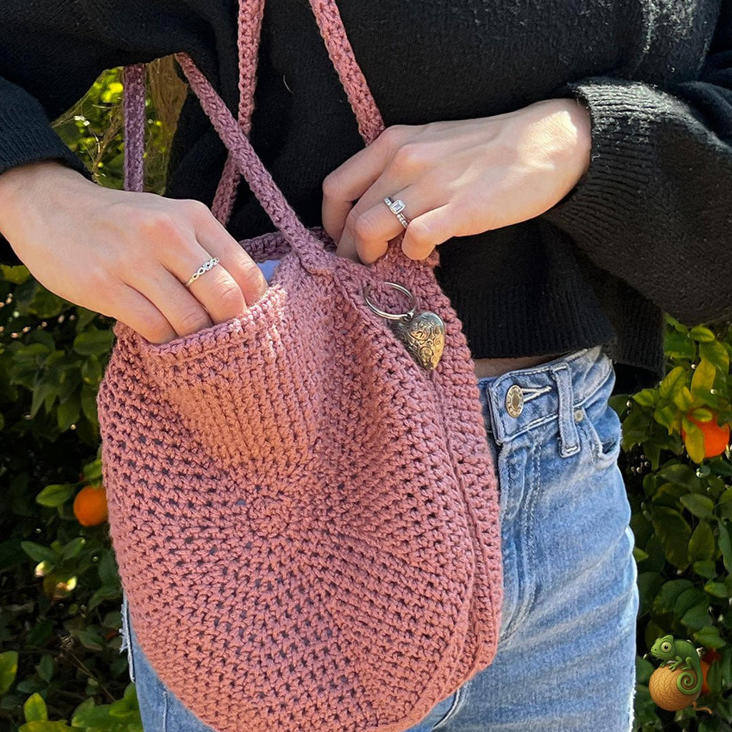 Purple Crocheted Handbag | Handmade Crossbody Bag - ChameleonCrotchet