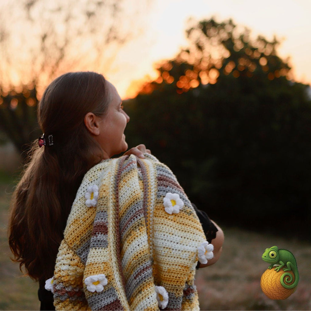 Yellow Crochet Jersey – Handmade Button - Up in Acrylic Wool - ChameleonCrotchet